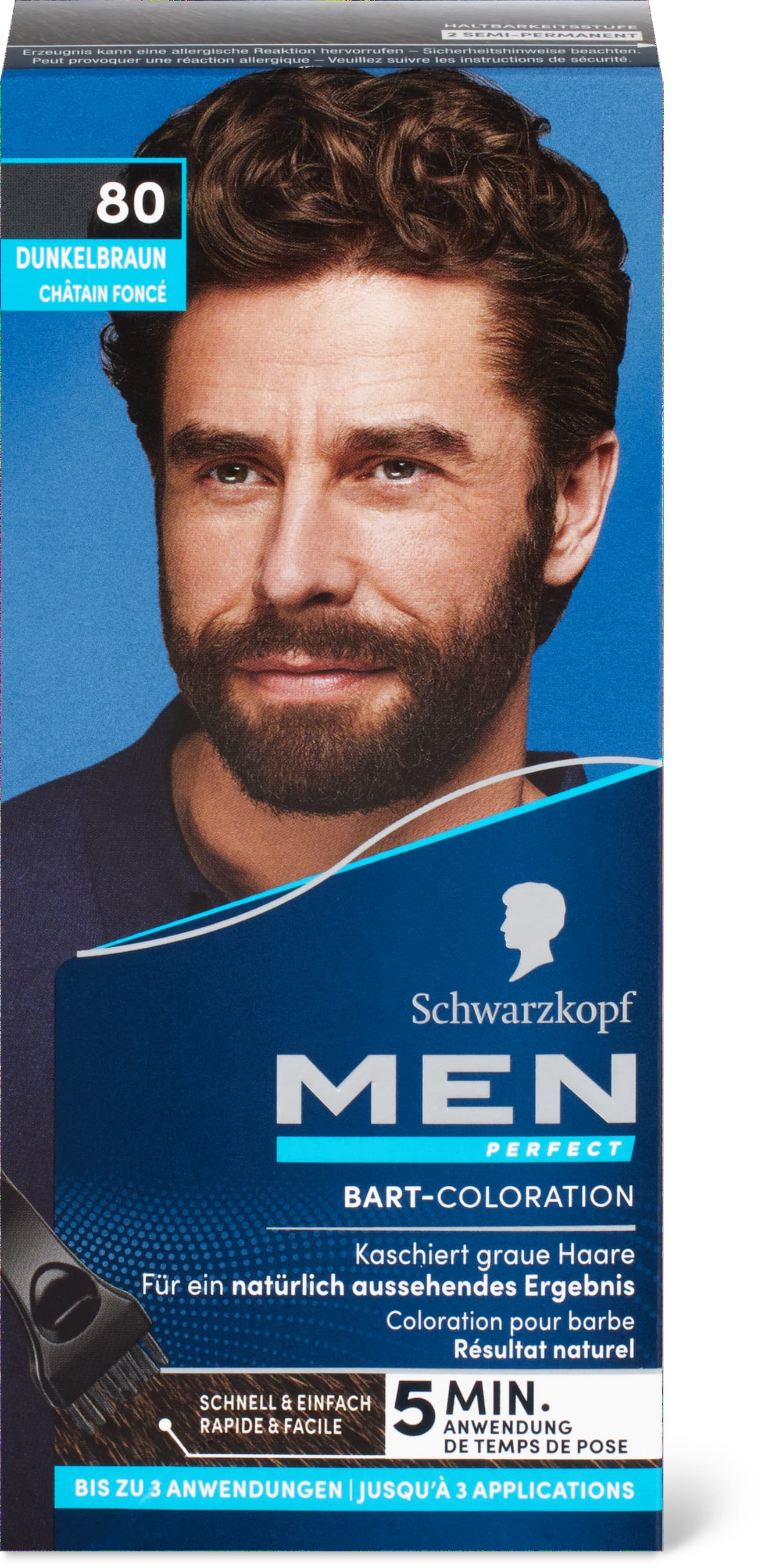 Schwarzkopf Colorazione barba Men Perfect 80 castano scuro